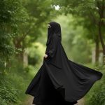 Elegant Georgette Butterfly Abaya – Full 4-Piece Set + Free Gift