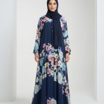 Elegant Daily Wear Printed Gown Abaya – Premium Soft Fabric | Free Flower