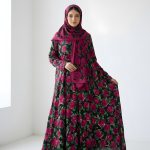 Elegant Daily Wear Printed Gown Abaya – Premium Soft Fabric | Free Flower