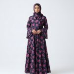 Elegant Daily Wear Printed Gown Abaya – Premium Soft Fabric | Free Flower