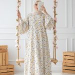 Elegant Daily Wear Printed Gown Abaya – Premium Soft Fabric | Free Flower