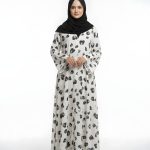 Elegant Daily Wear Printed Gown Abaya – Premium Soft Fabric | Free Flower