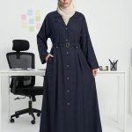 Stylish Button-Down Abaya + FREE Rose & Crown 🌹👑 | Elegant Office Wear
