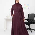 Stylish Button-Down Abaya + FREE Rose & Crown 🌹👑 | Elegant Office Wear